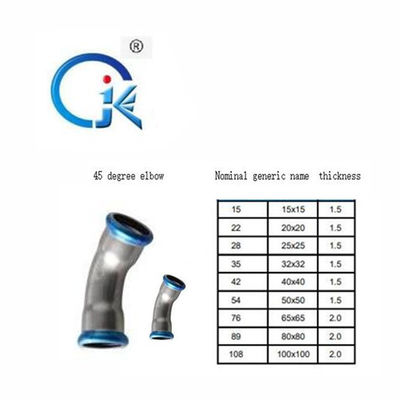Vernickeln Sie weißes v-Profil 45 Standard des Grad-Ellbogen-Fittings-ASME