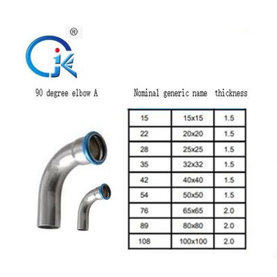 Rohr-Presse-Installationen des v-Profil-Kohlenstoffstahl-90 Grad-Ellbogen-DN15-DN89