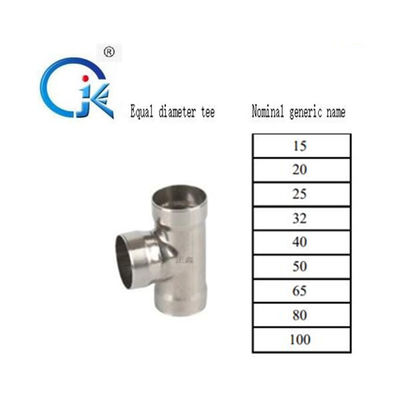 Edelstahl 304L, der Installationen, T-Beschlag M Type Reducing plombiert